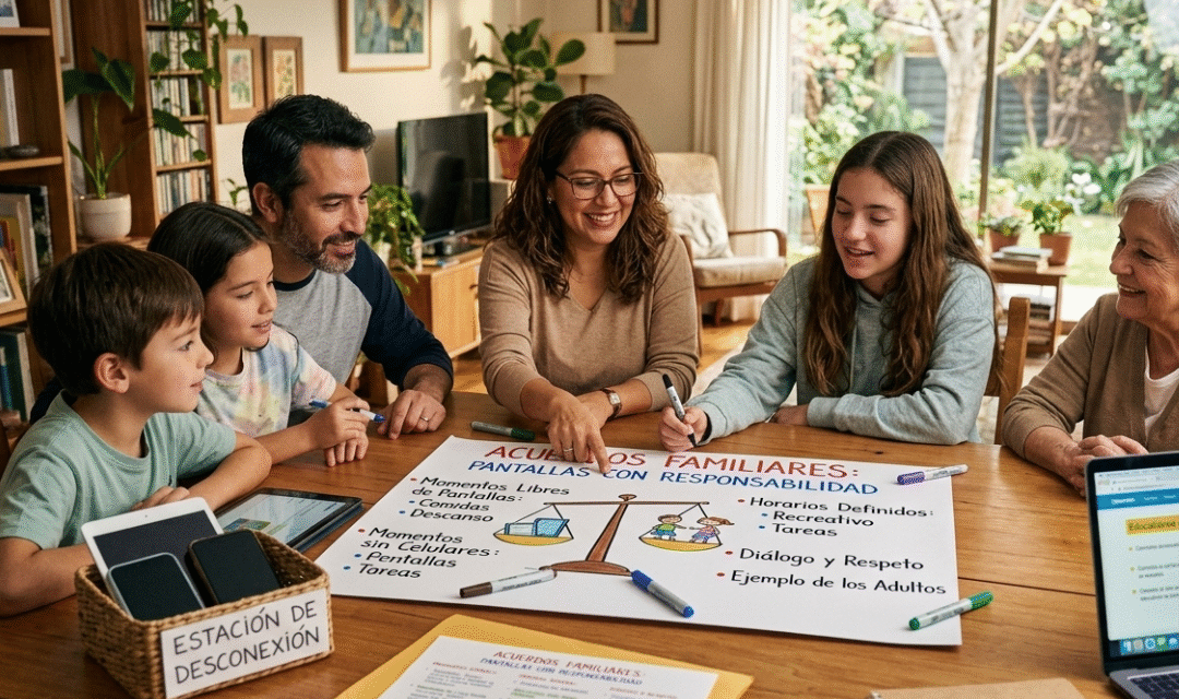 Pantallas en familia: acuerdos simples que funcionan