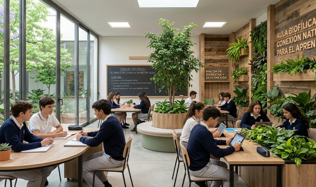 Diseño biofílico en la educación: espacios que inspiran y educan