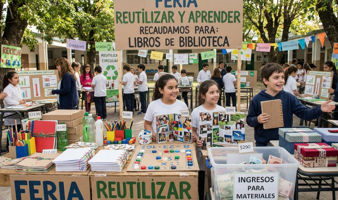 La idea que permite financiar materiales educativos con reciclaje